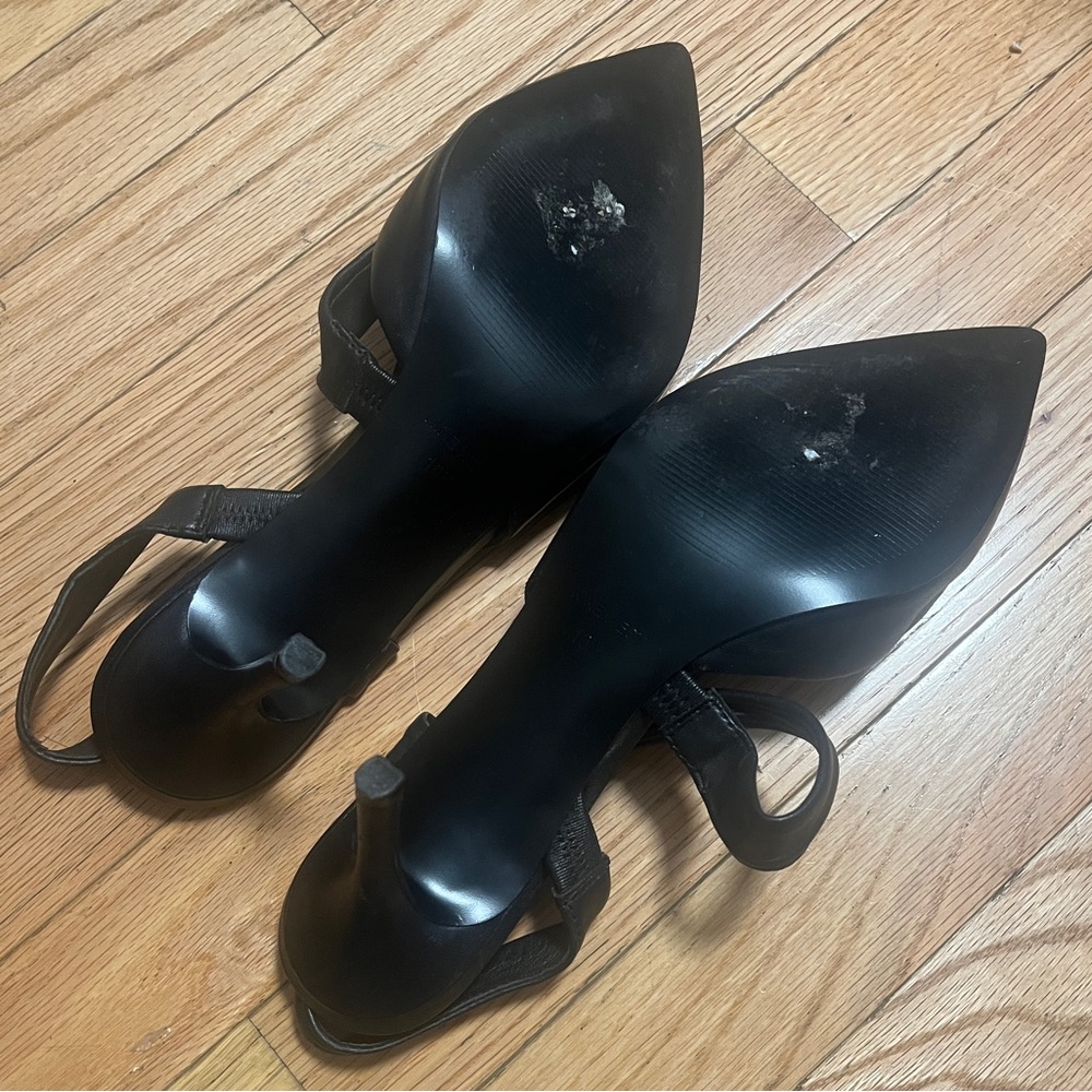 Nine West strap kitten heels black bow wrap 10M - Picture 3 of 5